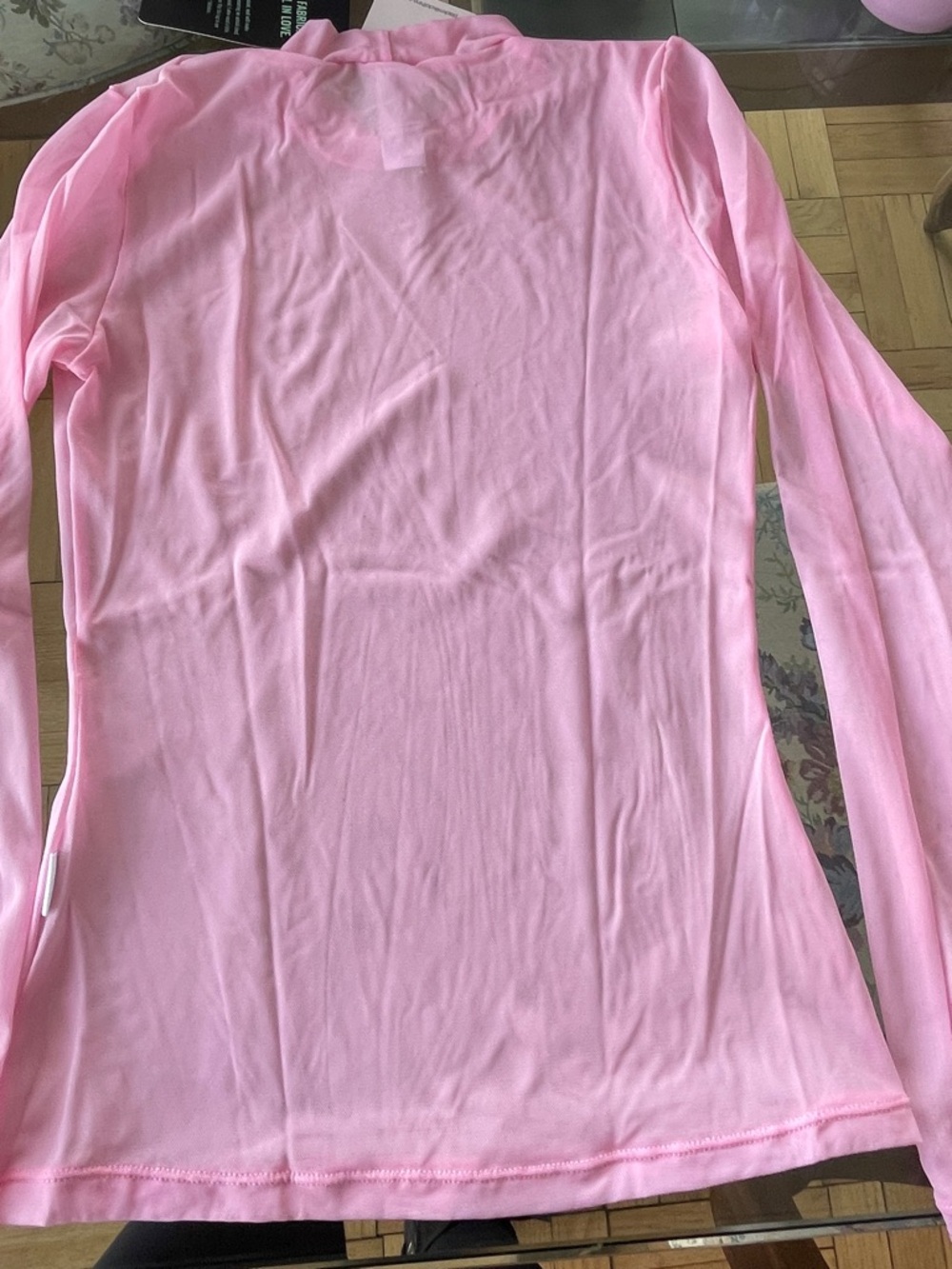 Blackmilk Vivid Light Pink Mesh Long Sleeve Top - Picture 2 of 4